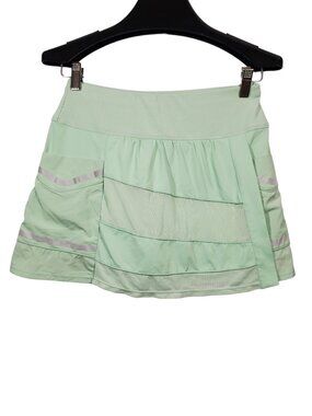 Lucky In Love Tech Performance Skort Women's XS Mint Green Faux-Wrap Tennis Golf